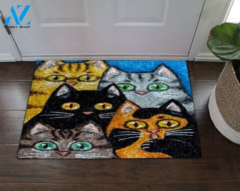 Cat Art Doormat 04 | Welcome Mat | House Warming Gift