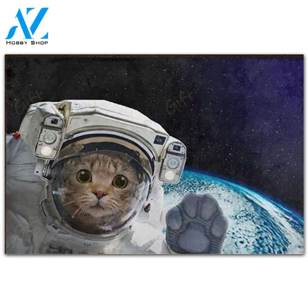 Cat Astronaut Doormat Indoor Floor Mat Cute Decorative Front Door Rug Outdoor Housewarming Gift