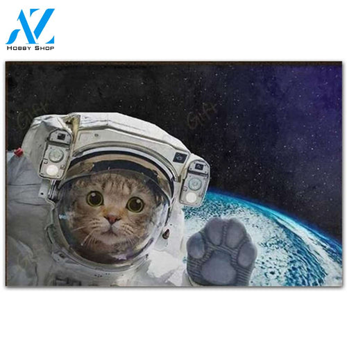 Cat Astronaut Doormat Indoor Floor Mat Cute Decorative Front Door Rug Outdoor Housewarming Gift