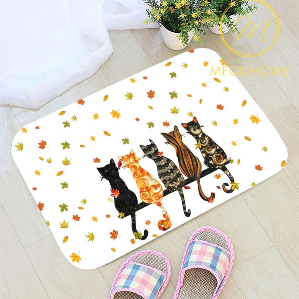 Cat Autumn Doormat | Colorful | Size 8x27'' 24x36''