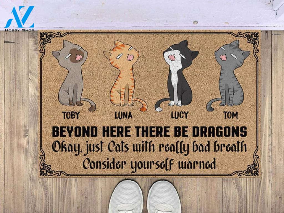 Cat Bad Breath Personalized Doormat | Welcome Mat | House Warming Gift