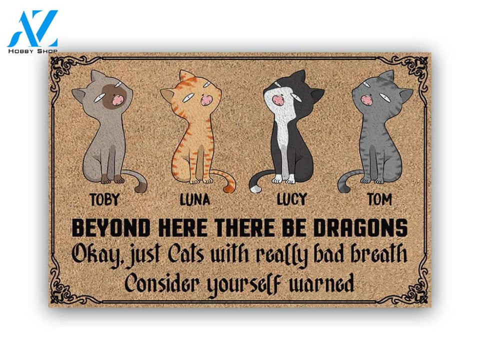 Cat Bad Breath Personalized Doormat | Welcome Mat | House Warming Gift
