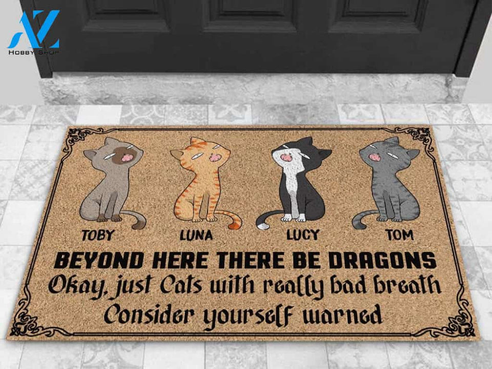 Cat Bad Breath Personalized Doormat | Welcome Mat | House Warming Gift