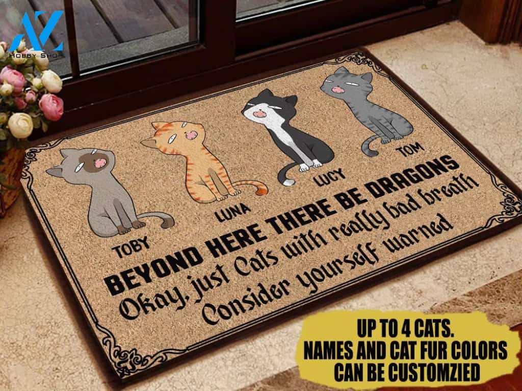 Cat Bad Breath Personalized Doormat | Welcome Mat | House Warming Gift