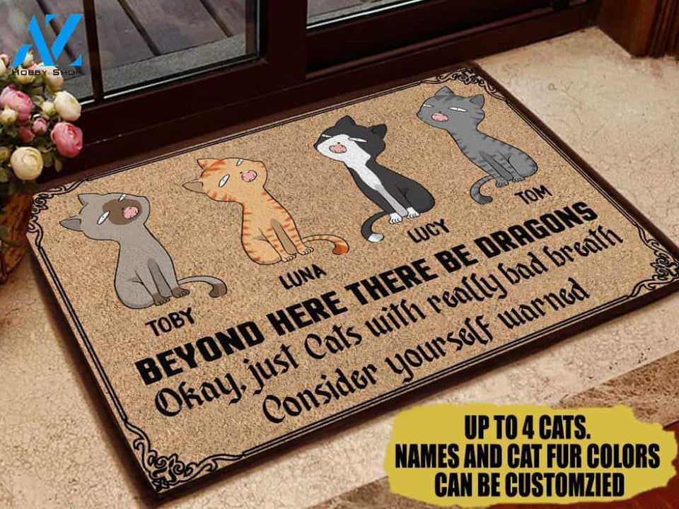 Cat Bad Breath Personalized Doormat | Welcome Mat | House Warming Gift
