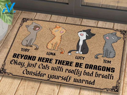 Cat Bad Breath Personalized Doormat | Welcome Mat | House Warming Gift