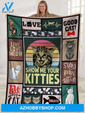 Cat Blanket, Show Me Your Kitties Cat Live Love Meow Fleece Blanket Gift For Cat Lovers