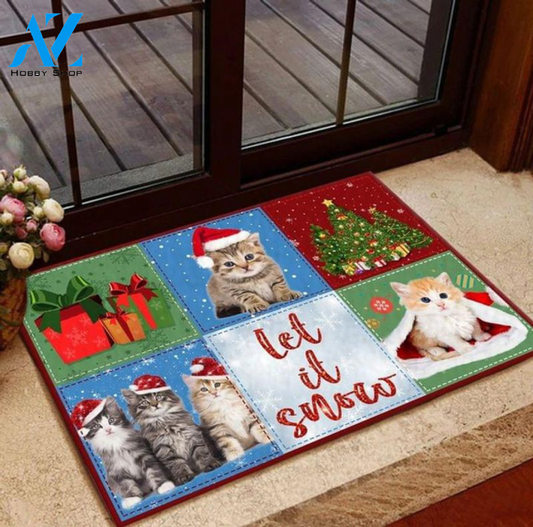 Cat Christmas Costume Presents Christmas Tree Cute Doormat Welcome Mat Houswarming Home Decor Gift For Cat Lovers Funny Doormat Gift Idea