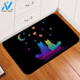 Cat Couple Romantic Door Mat