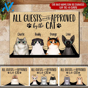 Cat Custom Doormat All Guests Must Be Approved By The Cats Personalized Gift | WELCOME MAT | HOUSE WARMING GIFT