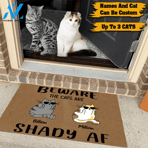 Cat Custom Doormat Beware The Cats Are Shady AF Personalized Gift | WELCOME MAT | HOUSE WARMING GIFT