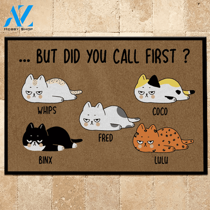 Cat Custom Doormat Did You Call First | WELCOME MAT | HOUSE WARMING GIFT