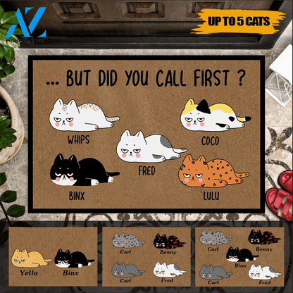 Cat Custom Doormat Did You Call First | WELCOME MAT | HOUSE WARMING GIFT