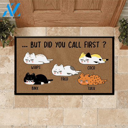Cat Custom Doormat Did You Call First | WELCOME MAT | HOUSE WARMING GIFT