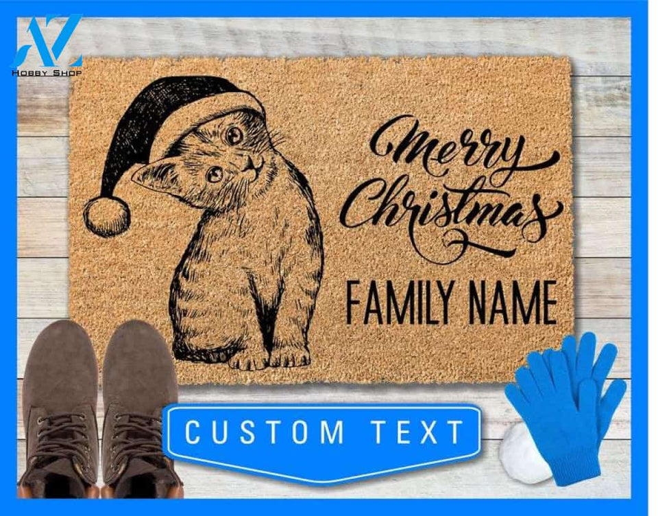 Cat Custom Doormat, Cat, Door mat, Welcome Mat, Cat Door Mat, Housewarming Gift, Cat Christmas