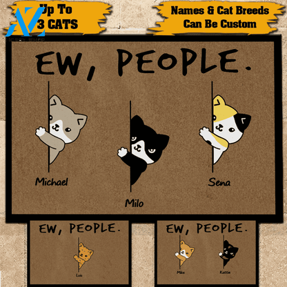 Cat Custom Doormat Ew, People Personalized Gift | WELCOME MAT | HOUSE WARMING GIFT