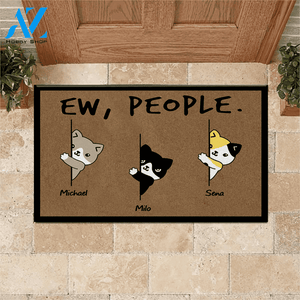 Cat Custom Doormat Ew, People Personalized Gift | WELCOME MAT | HOUSE WARMING GIFT