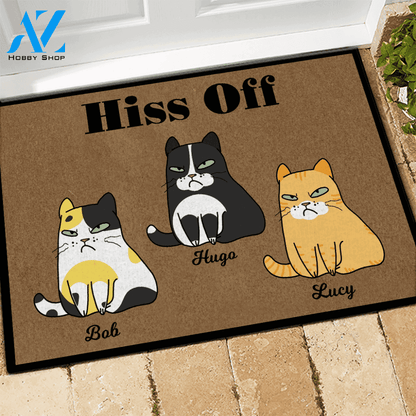 Cat Custom Doormat Hiss Off | WELCOME MAT | HOUSE WARMING GIFT