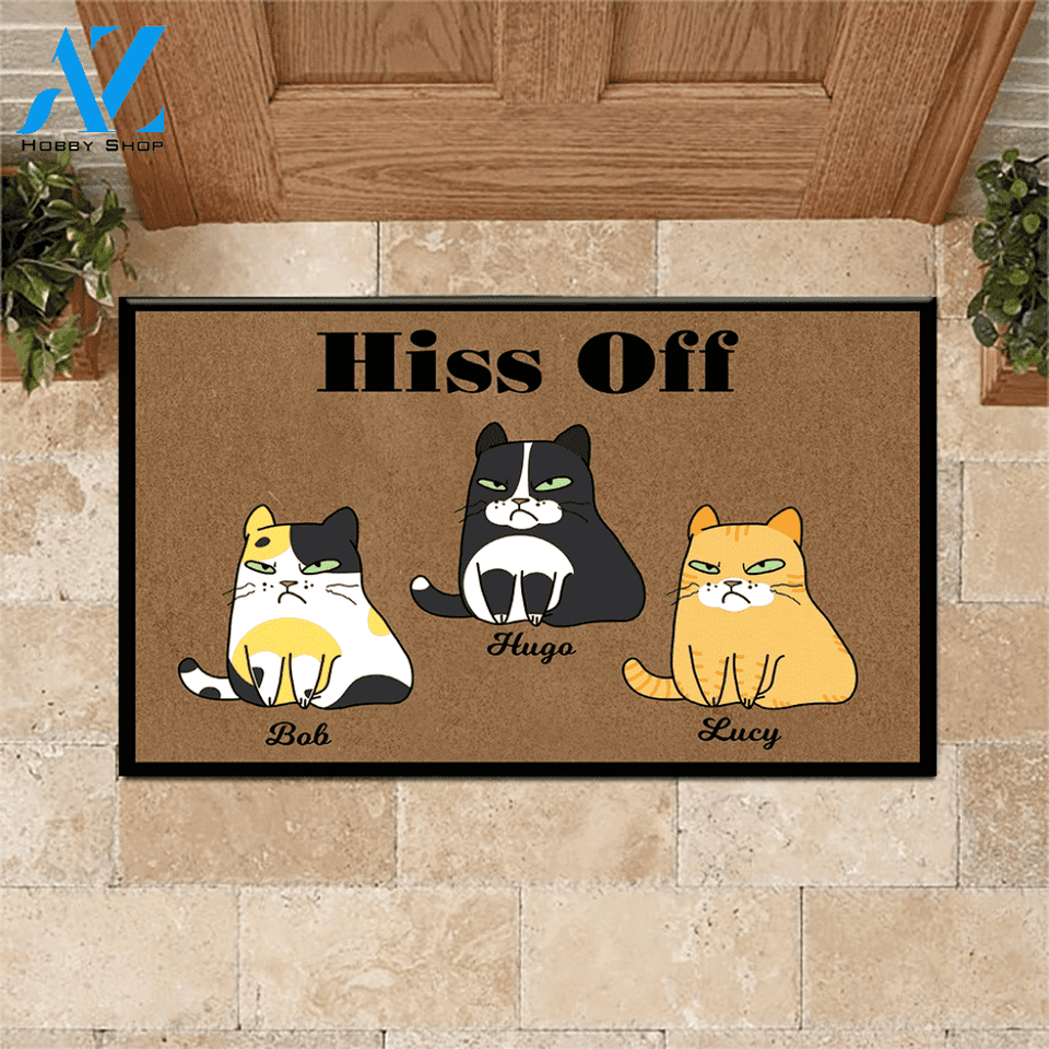 Cat Custom Doormat Hiss Off | WELCOME MAT | HOUSE WARMING GIFT