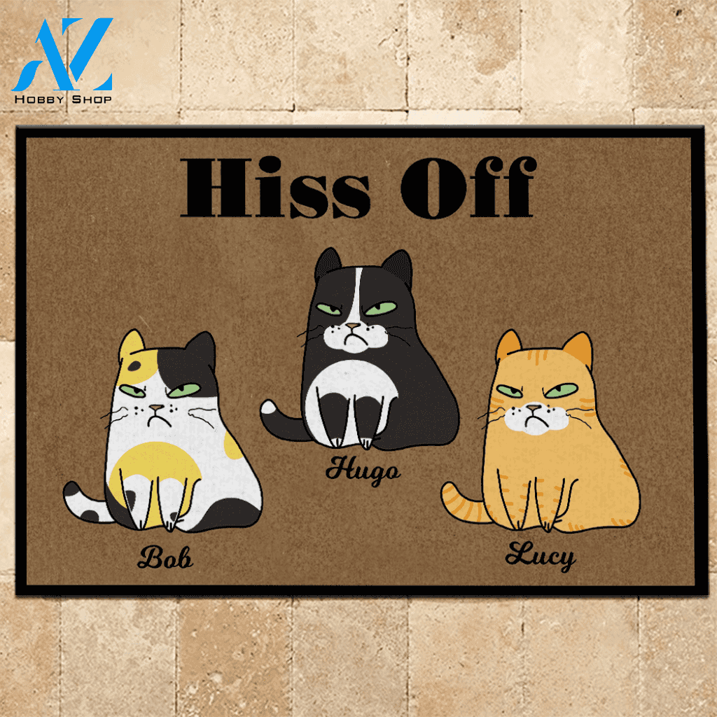 Cat Custom Doormat Hiss Off | WELCOME MAT | HOUSE WARMING GIFT