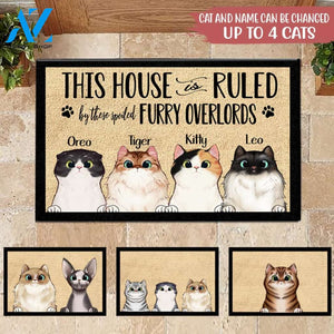 Cat Custom Doormat This House Is Ruled By A Spoiled Furry Overlord Personalized Gift | WELCOME MAT | HOUSE WARMING GIFT