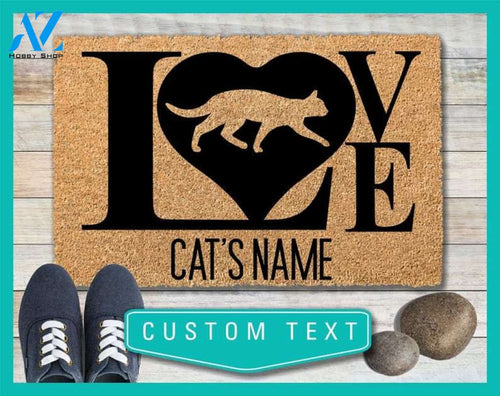 Cat Custom Welcome Doormat, Home Decor, Door Mat, Welcome Mat, Cat Door Mat, Housewarming Gift, Cat Mat