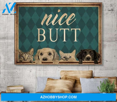 Cat Dog Nice Butt Horizon Canvas And Poster, Wall Decor Visual Art