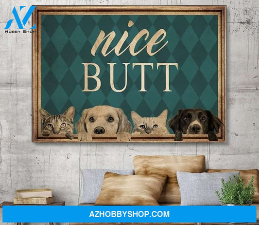 Cat Dog Nice Butt Horizon Canvas And Poster, Wall Decor Visual Art