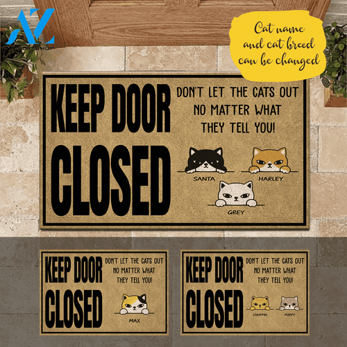 Cat Doormat Customized Don't Let The Cat Out | WELCOME MAT | HOUSE WARMING GIFT