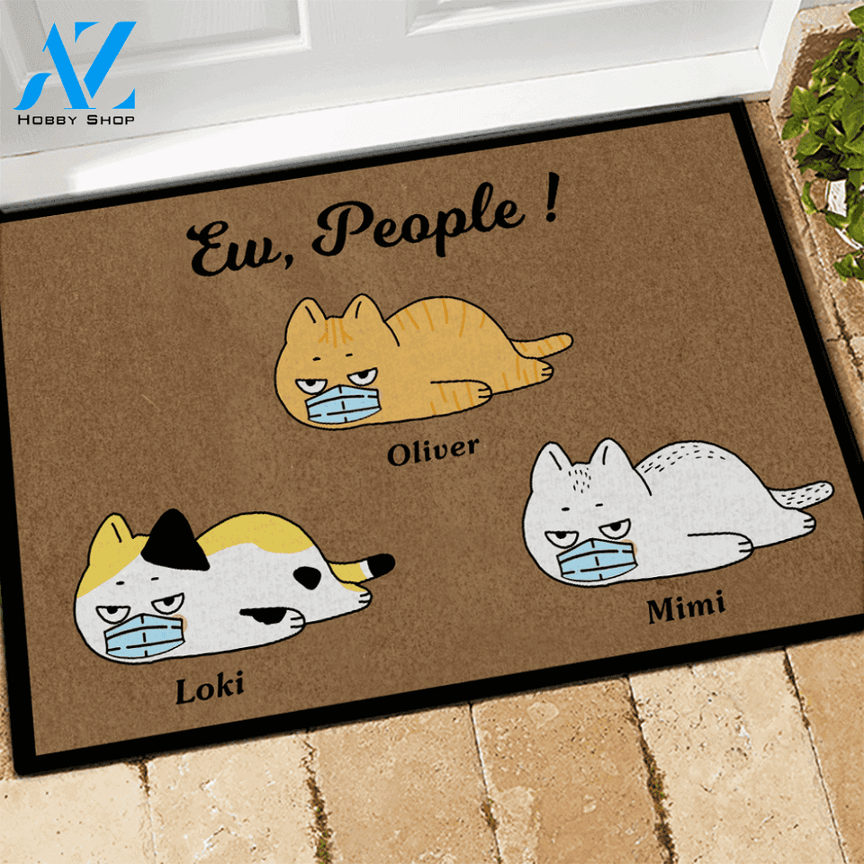 Cat Doormat Customized Ew People Personalized Gift | WELCOME MAT | HOUSE WARMING GIFT