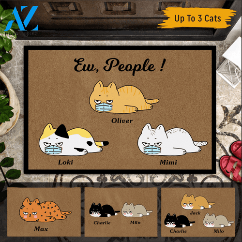 Cat Doormat Customized Ew People Personalized Gift | WELCOME MAT | HOUSE WARMING GIFT