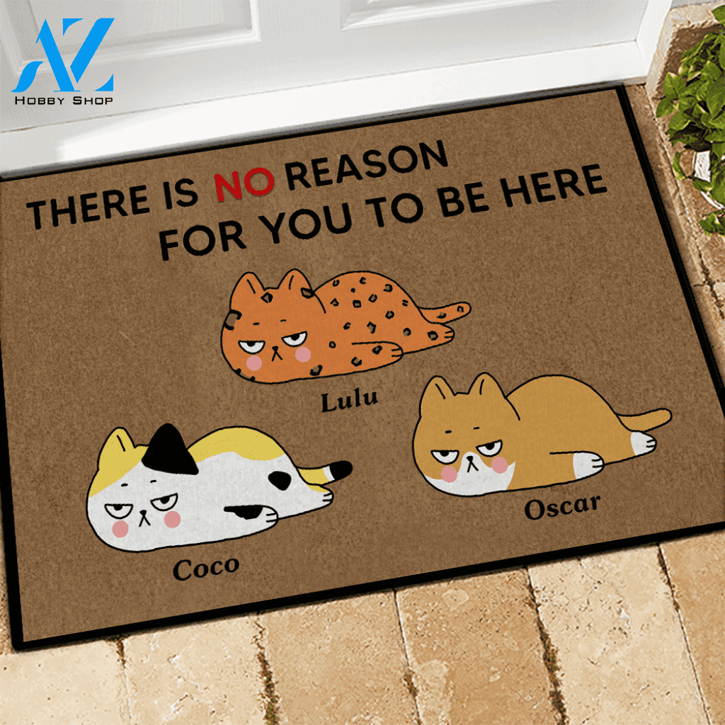 Cat Doormat Customized Name And Breed There Is No Reason For You To Be Here | WELCOME MAT | HOUSE WARMING GIFT