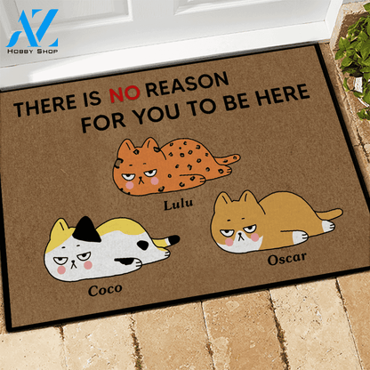 Cat Doormat Customized Name And Breed There Is No Reason For You To Be Here | WELCOME MAT | HOUSE WARMING GIFT