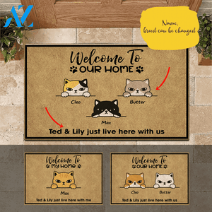 Cat Doormat Customized Name And Color Welcome To My Home | WELCOME MAT | HOUSE WARMING GIFT