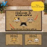 Cat Doormat Customized Name And Color Welcome To My Home | WELCOME MAT | HOUSE WARMING GIFT