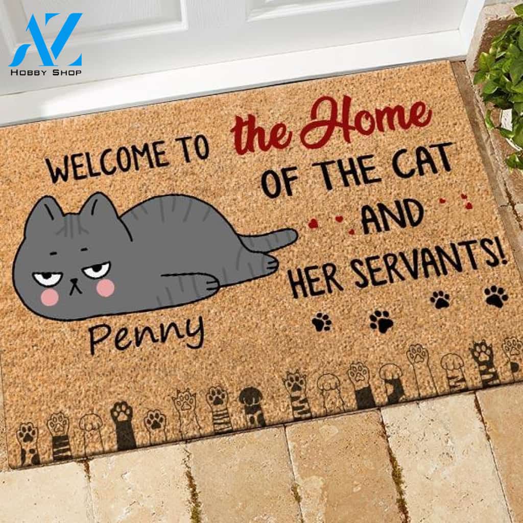 Cat Doormat Customized Welcome To The Home Of | WELCOME MAT | HOUSE WARMING GIFT