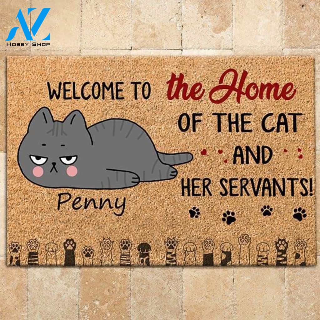 Cat Doormat Customized Welcome To The Home Of | WELCOME MAT | HOUSE WARMING GIFT