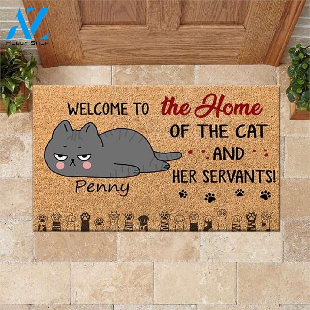 Cat Doormat Customized Welcome To The Home Of | WELCOME MAT | HOUSE WARMING GIFT