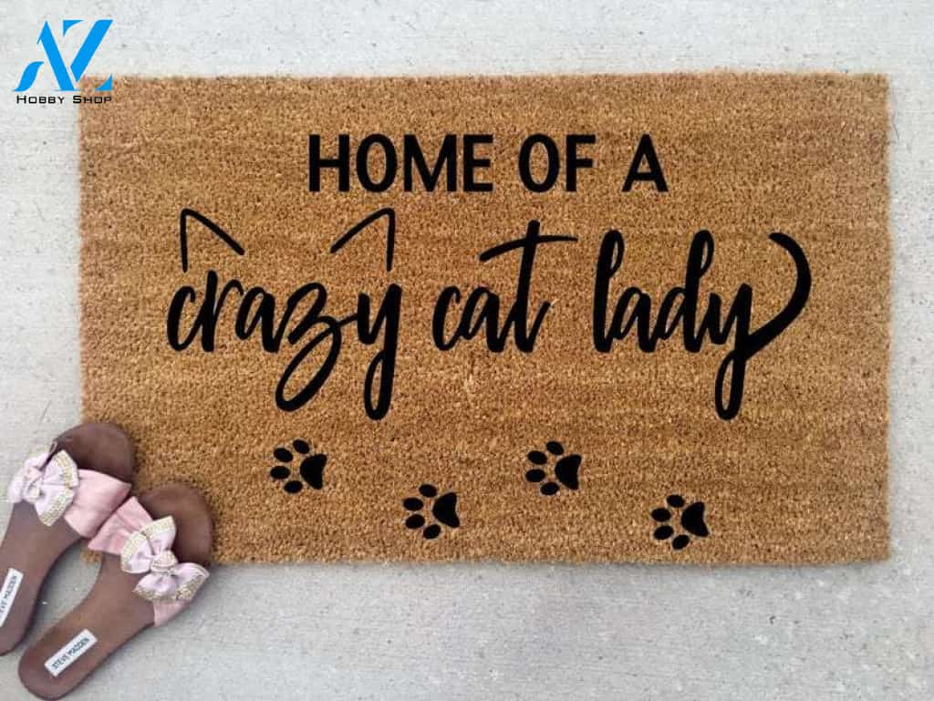 Cat Doormat - Cat Lover Welcome Mat - Cat Lady Entryway Doormat