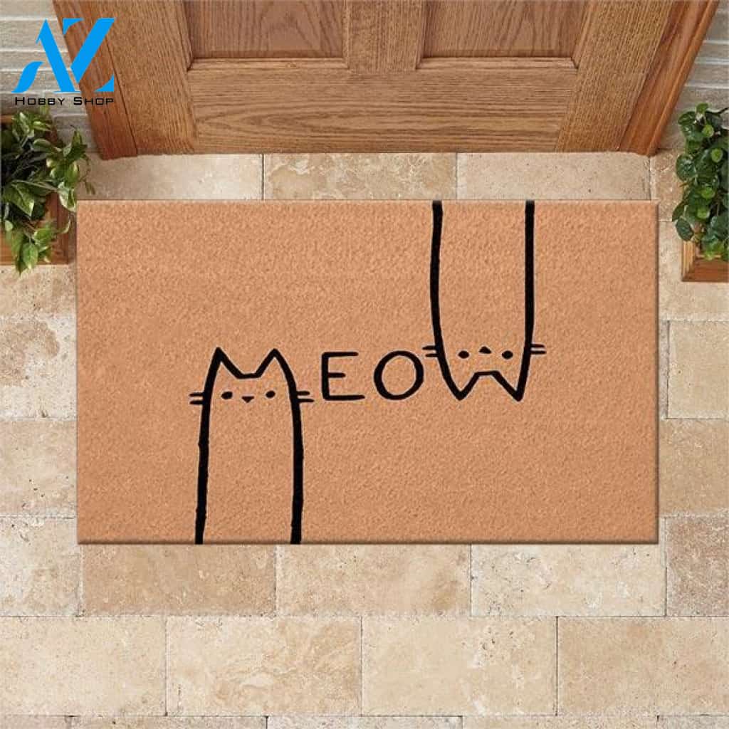 Cat Doormat Meow Doormat Welcome Mat House Warming Gift Home Decor Gift for Cat Lovers Funny Doormat Gift Idea