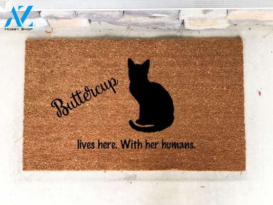 Cat Doormat, Personalized Cat Mat, Cat Lover, Cat Decor, Crazy Cat Lady, Custom Personalized Gift, House Warming Gift