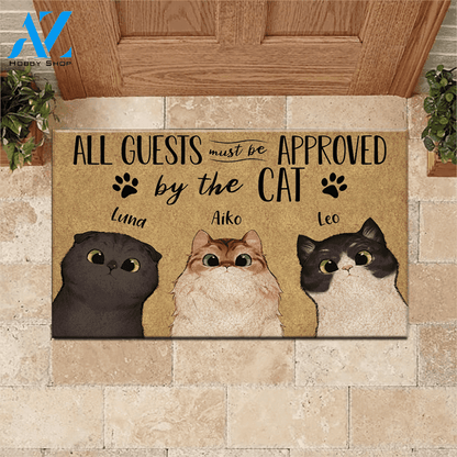Cat Doormat Personalized Name And Breed All Guests Must Be Approved By The Cats | WELCOME MAT | HOUSE WARMING GIFT