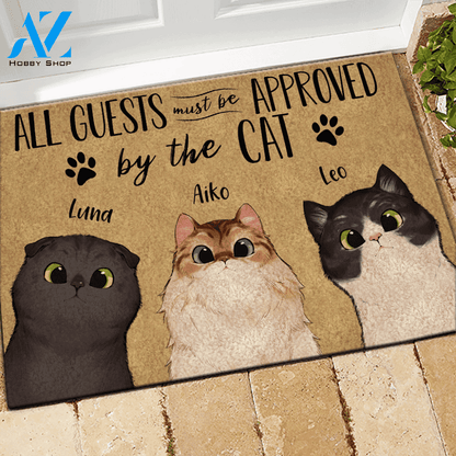 Cat Doormat Personalized Name And Breed All Guests Must Be Approved By The Cats | WELCOME MAT | HOUSE WARMING GIFT