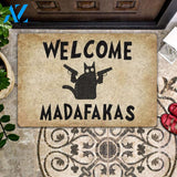 Cat Doormat Welcome Madafakas | Welcome Mat | House Warming Gift | Christmas Gift Decor