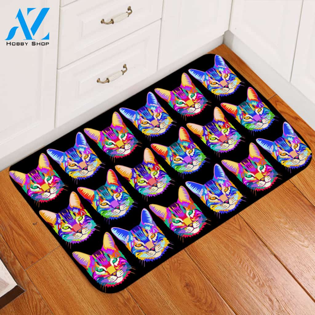 Cat Faces Door Mat