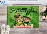 Cat Happy St. Patrick's Day Doormat | Welcome Mat | House Warming Gift