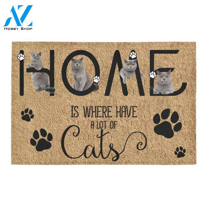 Cat Home Is Where Have A Lot Of Cats Doormat Indoor And Outdoor Mat Entrance Rug Sweet Home Decor Housewarming Gift Gift For Friend Family Stem Feminist