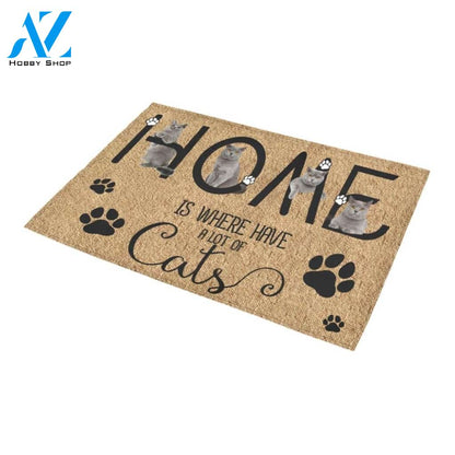 Cat Home Is Where Have A Lot Of Cats Doormat Indoor And Outdoor Mat Entrance Rug Sweet Home Decor Housewarming Gift Gift For Friend Family Stem Feminist