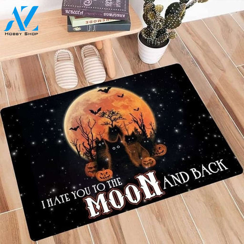 Cat I Hate You To The Moon And Back Halloween Indoor And Outdoor Doormat Gift For Friend Family Halloween Decor Warm House Gift Welcome Mat