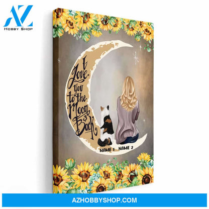 Cat - I Love You To The Moon And Back Poster & Canvas - Gift For Cat Mom